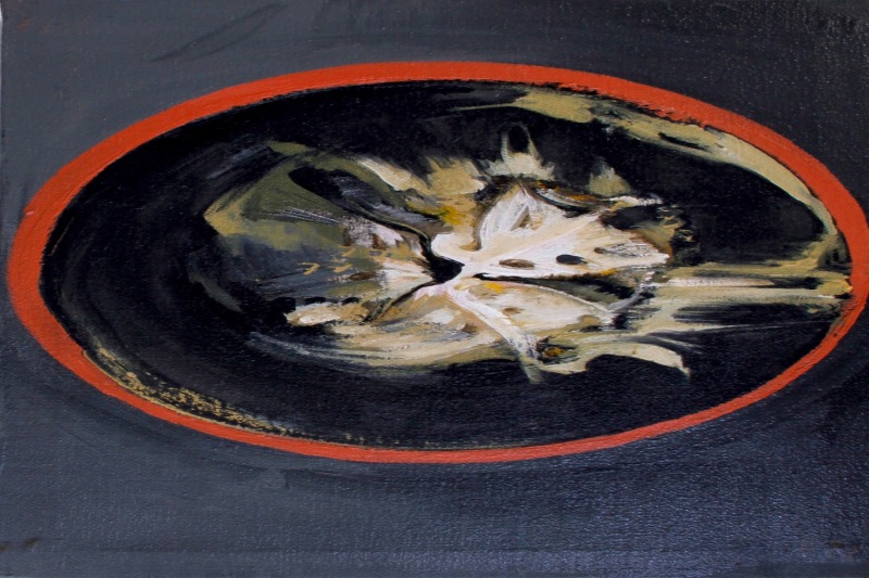 Tina Oelker „QUERSCHNITT“, 2014, Öl auf Leinwand, 45 x 30 x 5 cm