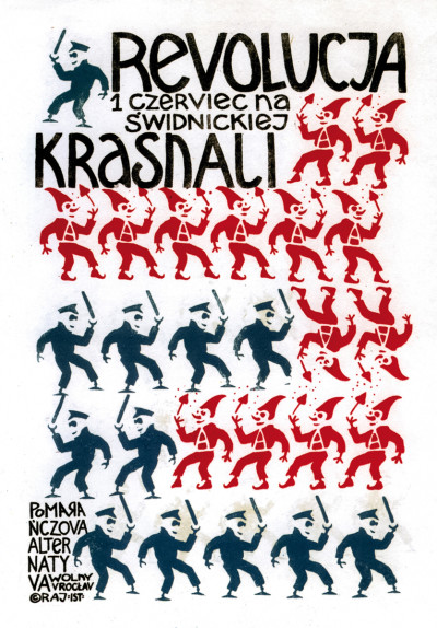 Jacek ‘Ponton’ Jankowski, Zwergenrevolution, 1988, Poster der Orangen Alternative