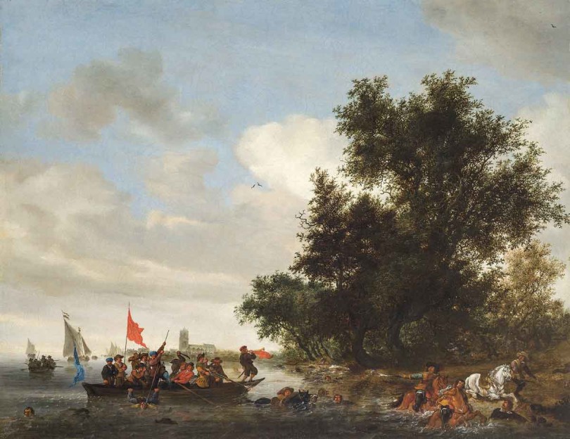 Salomon van Ruysdael (ca 1600-1670), Flusslandschaft mit der Stadt Den Briel im Hintergrund, Öl/Lwd., sign., 70x90cm (Foto: Kunsthandel Scheidwimmer, München)