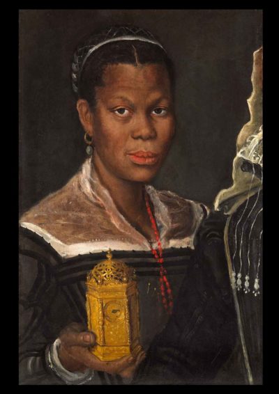 Annibale Caracci (1560-1609), Porträt einer Afrikanerin, die eine Uhr hält, Öl/Lwd., um 1585, 60 x 39,5 cm (Foto: Tomasso Brothers, Leeds)