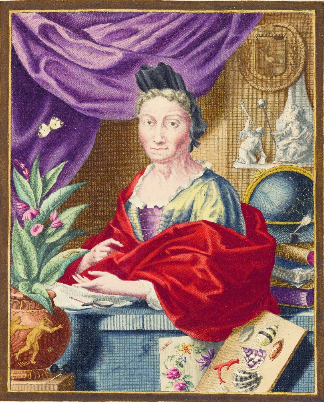 Porträt der Maria Sibylla Merian von Jacob Houbraken (Abb.: Wissenschaftliche Buchgesellschaft, Darmstadt)