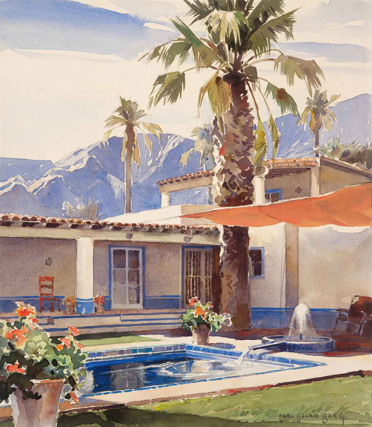 Wallace Neff, Haus K. Bourne, Palm Springs, 1933. In der Ausstellung 