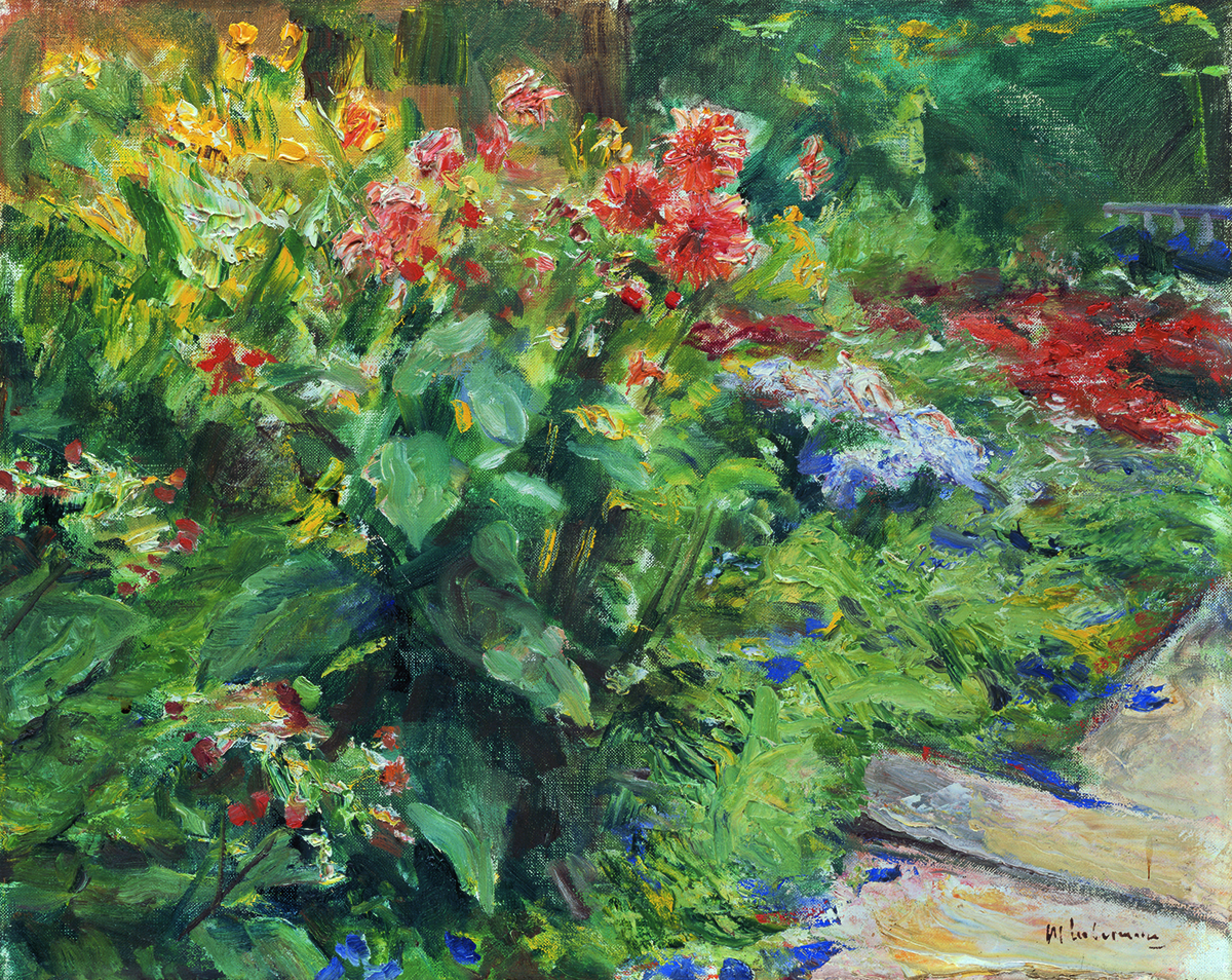 Max Liebermann, Dahlien im Nutzgarten, um 1924 © Privatsammlung