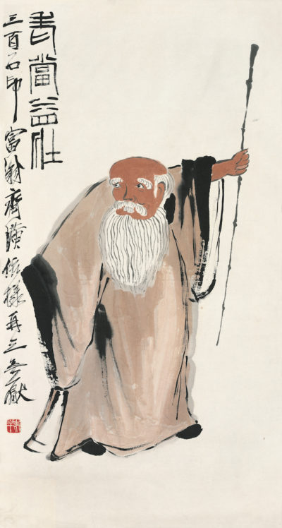 Mit dem Alter stärker, Qi Baishi, Farben auf Papier, 91×48 cm, nicht datiert, Sammlung der Kunstakademie Peking © Beijing Fine Art Academy