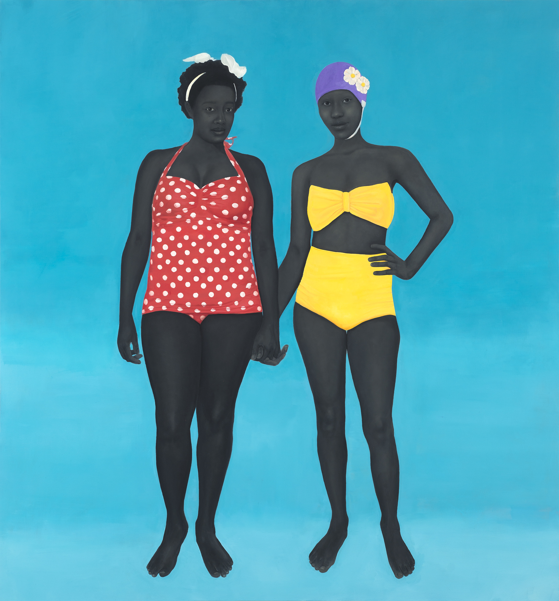 Amy Sherald, The Bathers, 2015. Oil on canvas, 72 x 67 inches. Collection of Pamela K. and William A. Royall, Jr. Courtesy the artist and Monique Meloche Gallery, Chicago