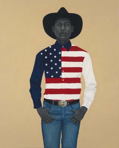 Amy Sherald, What’s precious inside of him does not care to be known by the mind in ways that diminish its presence (All American), 2017. Oil on canvas, 54 x 43 inches. Private collection. Courtesy the artist and Monique Meloche Gallery, Chicago
