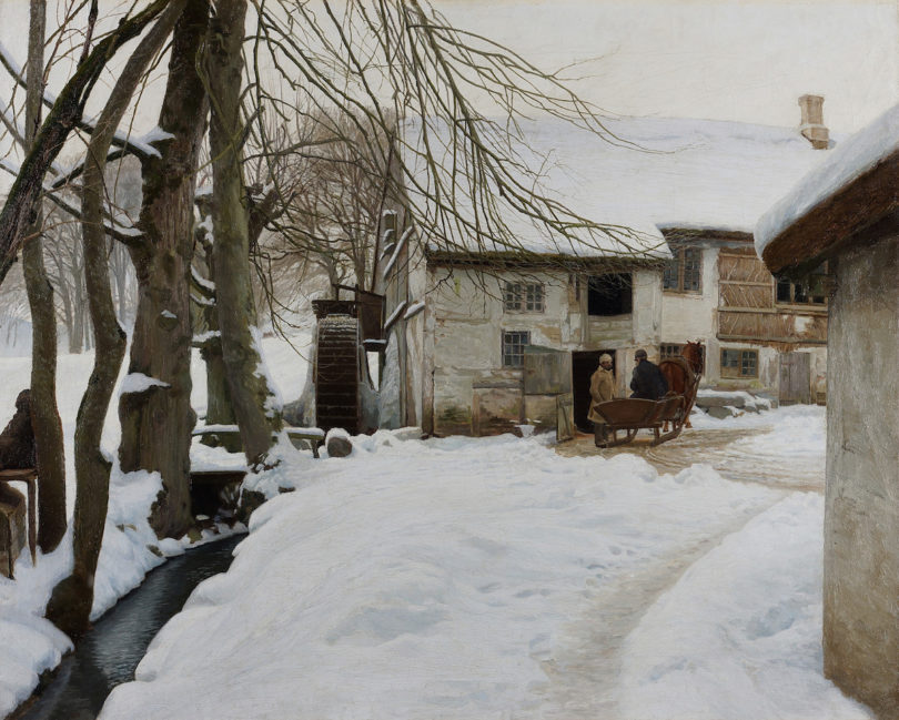 Holger Møller, „Wassermühle“, 1896, Öl auf Leinwand, Nikolaus Fink Kunsthandel, Kunst&Antiquitäten, Foto: Nikolaus Fink Kunsthandel