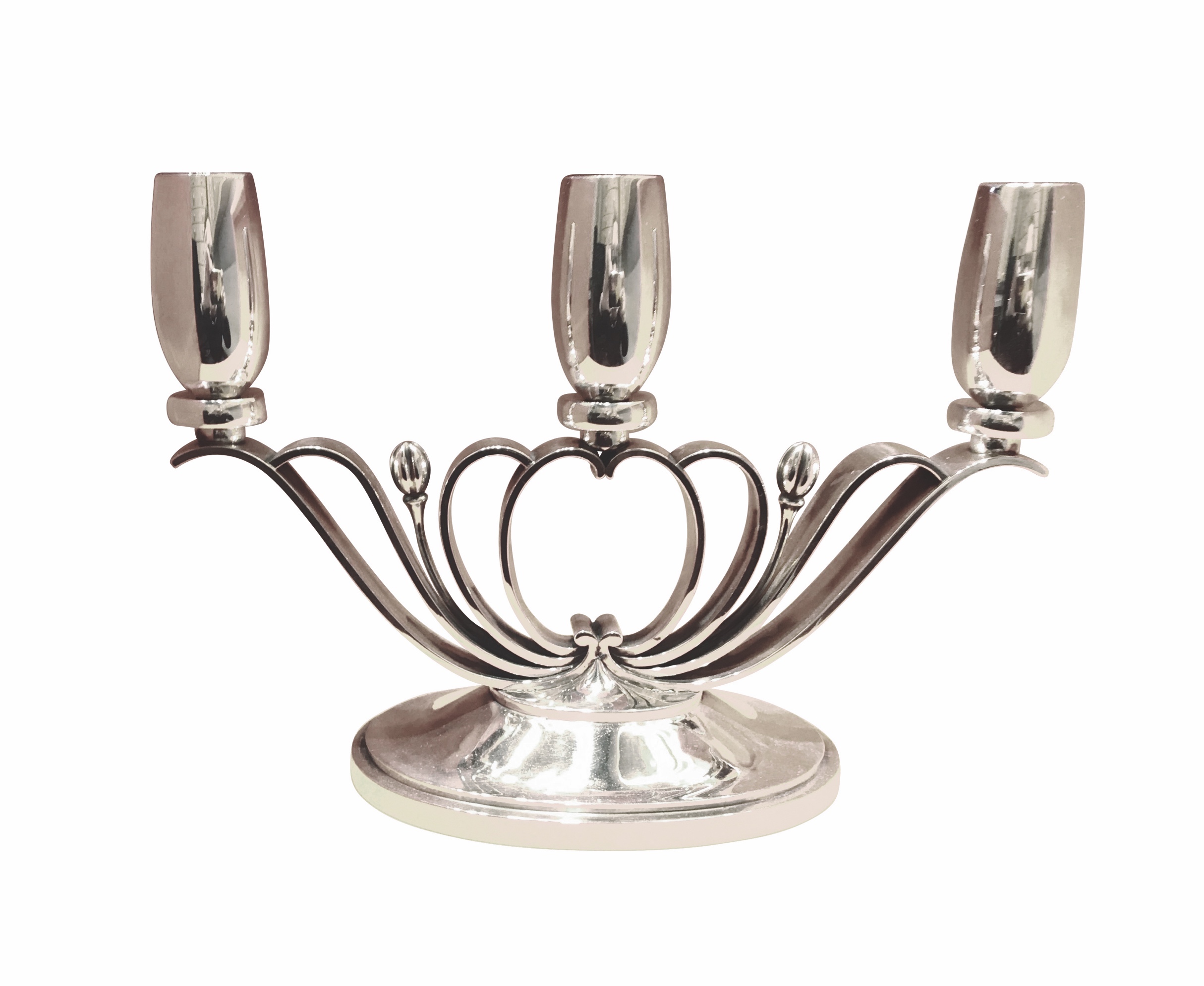 Ein Paar silberne Kerzenleuchter, 925 Silber, Evald Nielsen, Dänemark Art Deco Zeit, Silber Kontor Heiss, Foto: Silber Kontor Heiss