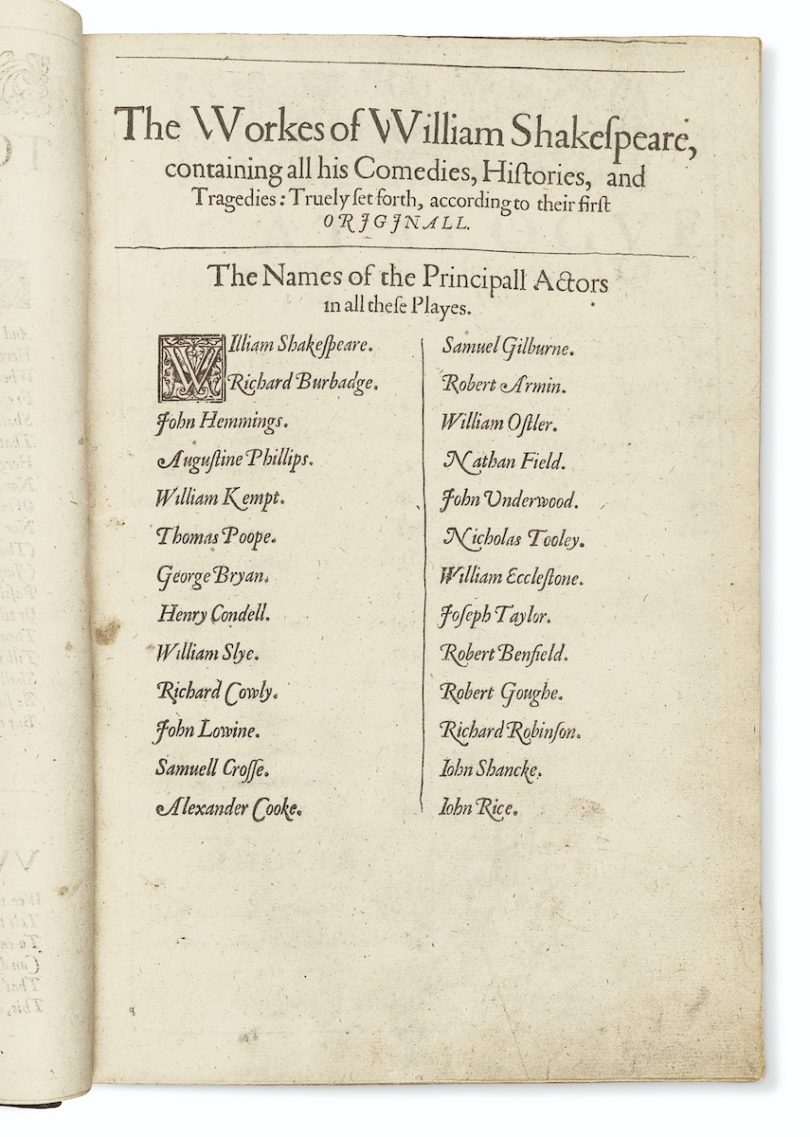 Christie's Shakespeare Auktion First Folio
