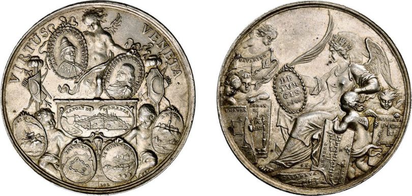 Medaille Marcantonio Giustinian und Francesco Morosini, Hirsch Auktion