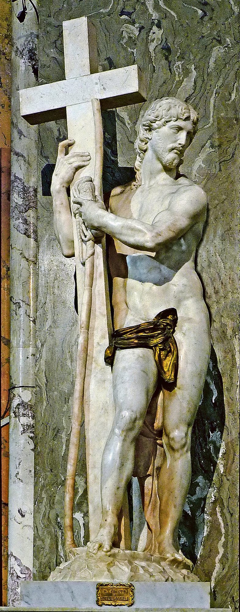 Michelangelo, „Auferstandener Christus“, nackt, Lendentuch
