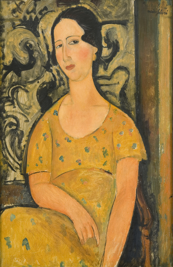 Amadeo Modigliani Junge Frau in gelbem Kleid