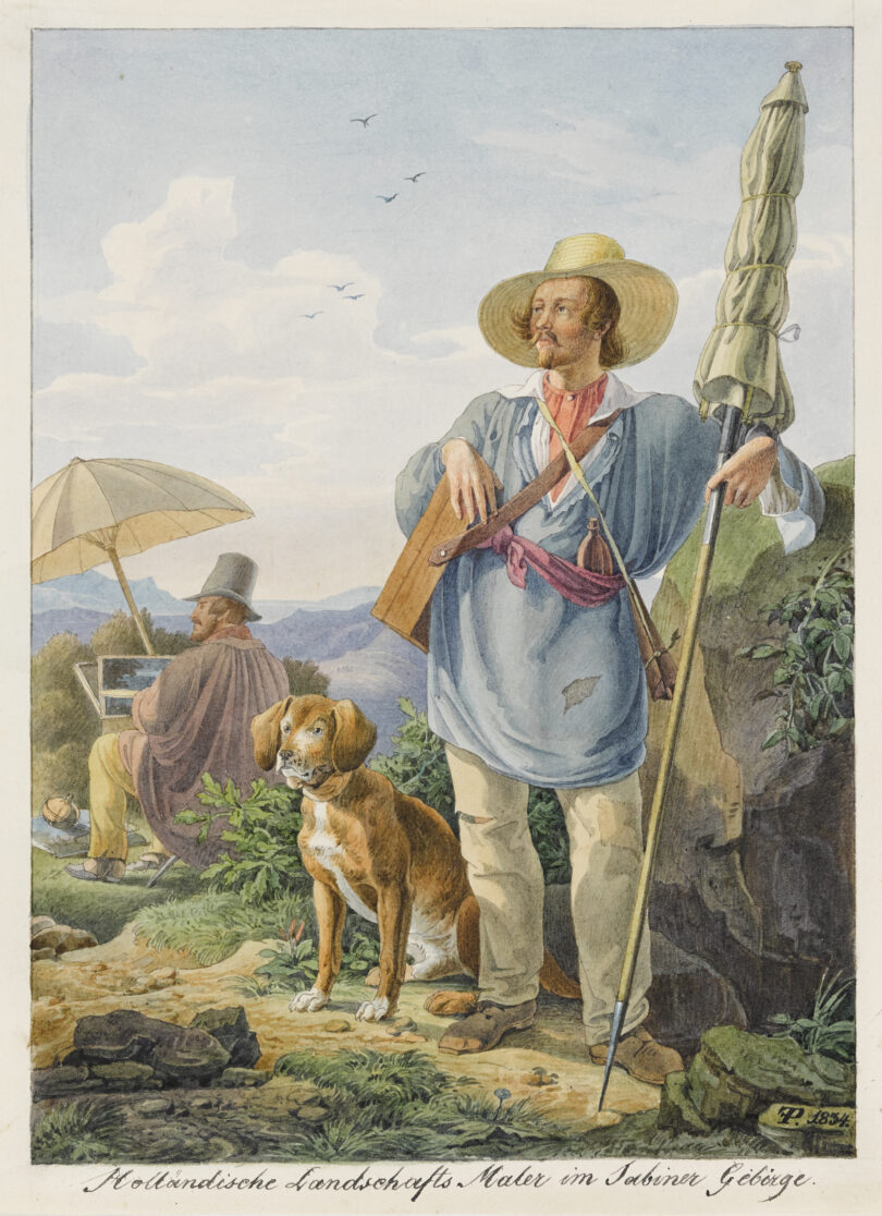 Friedrich Preller d. Ä Aquarell Olevano