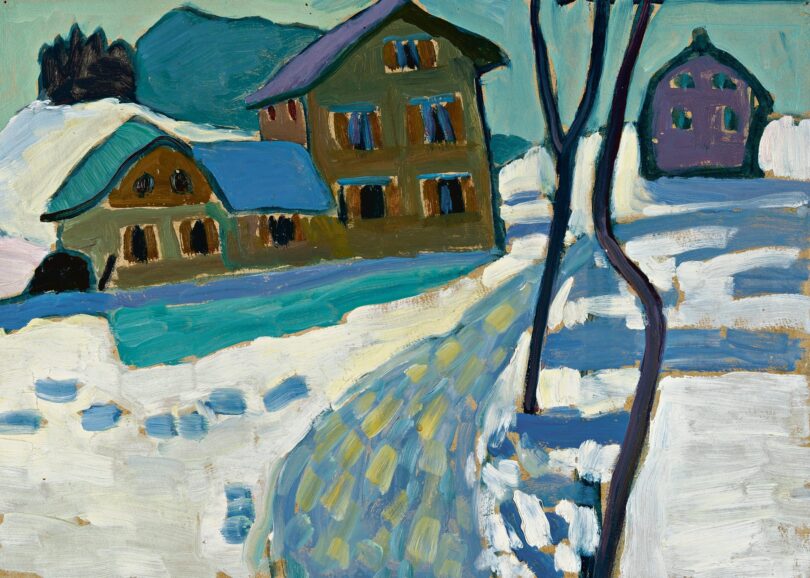 Schneelandschaft mit Häusern Gabriele Münter