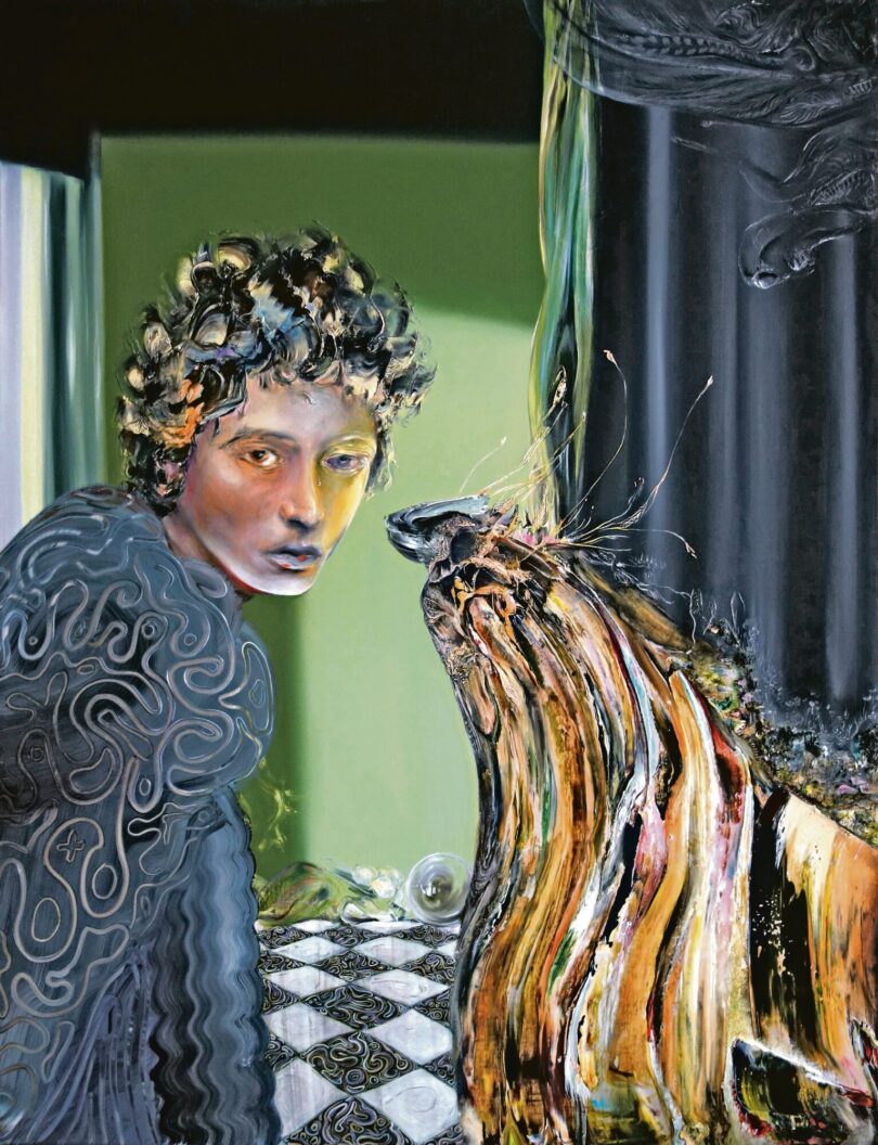 Antoine de Tyssandiers Arbeit „Mydriase huile sur toile“ von 2023 ist im Angebot der Galerie Cécile Dufay in Paris. © Galerie Cécile Dufay, Paris