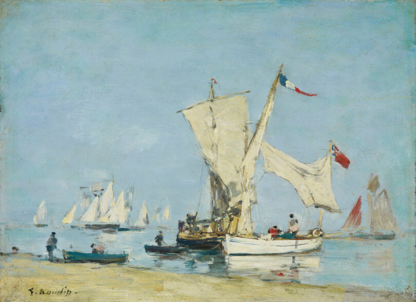 Eugène Boudins „Segelboote“, 1869, sind Teil der Ausstellung „Der Impressionismus und das Meer“ in Giverny. © Martine Beck-Coppola/RMN-Grand Palais (Musée d’Orsay)