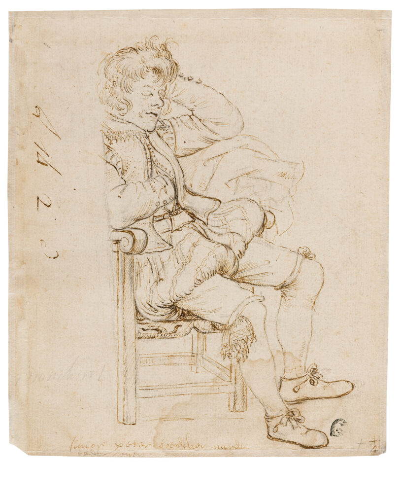 Roelant Savery mischte sich unter die Leute und zeichnete sie: „Schlafender Mann“, 1606/07