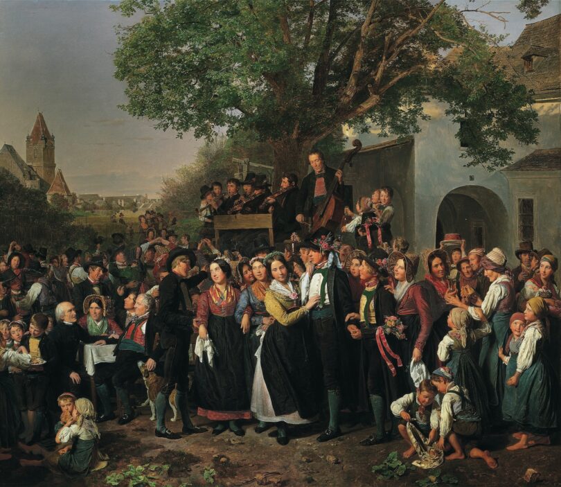 Ferdinand Georg Waldmüller, „Niederösterreichische Bauernhochzeit“ aus dem Jahr 1843.