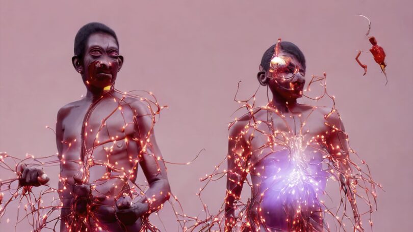 Auszug aus der Filminstallation „Dwellers Between The Waters“ des Kollektivs Crosslucid, 2023