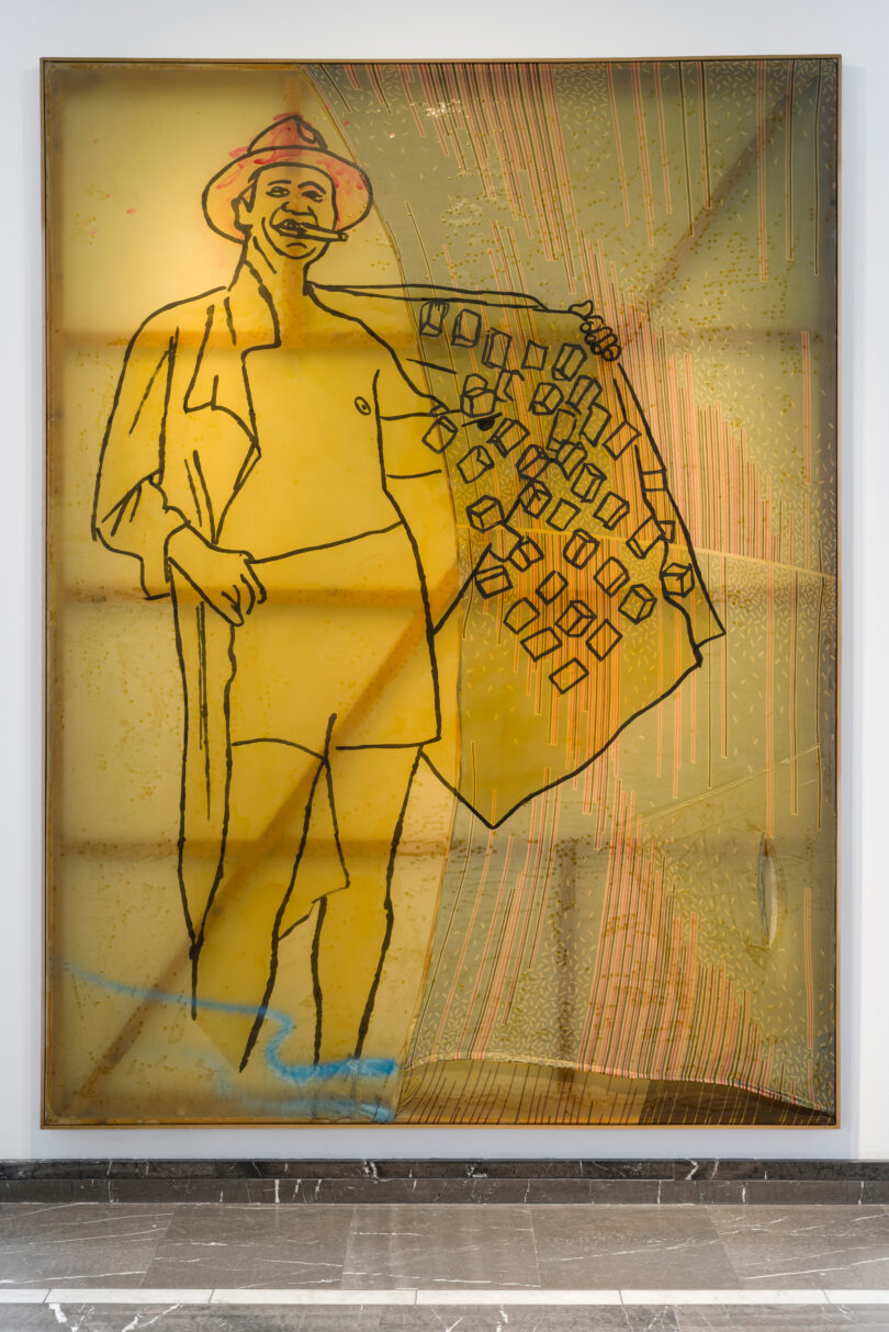 Sigmar Polke (1941–2010) war ein einflussreicher deutscher Künstler der Nachkriegszeit und bekannt für seine experimentelle, vielschichtige und teils ironische Kunst. Sigmar Polke, „Gangster“, 1988