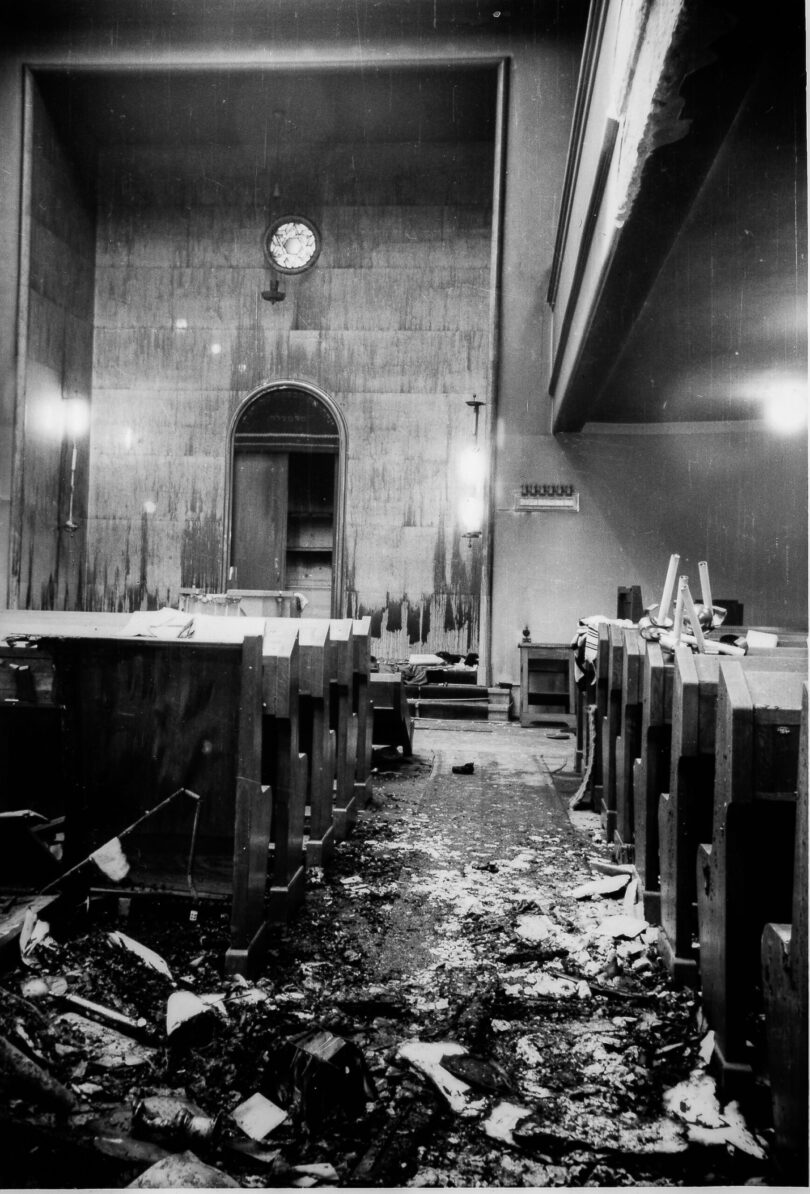 Bei den Pogromen 1938 wurde die Synagoge in der Reichenbachstraße innen zerstört