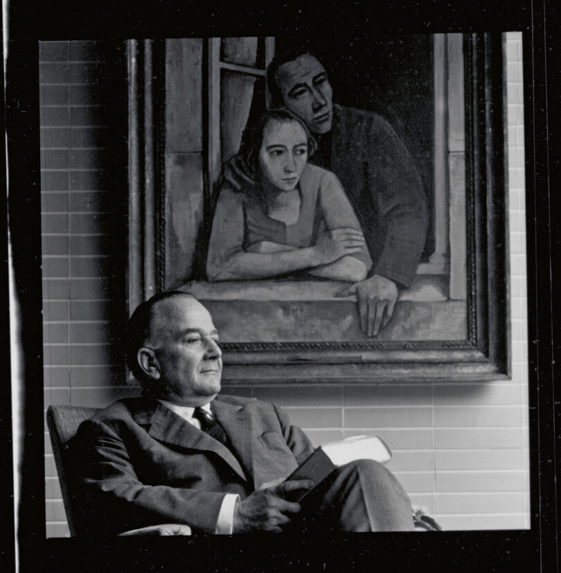 Walter Bauer mit Karl Hofers „Paar am Fenster“.