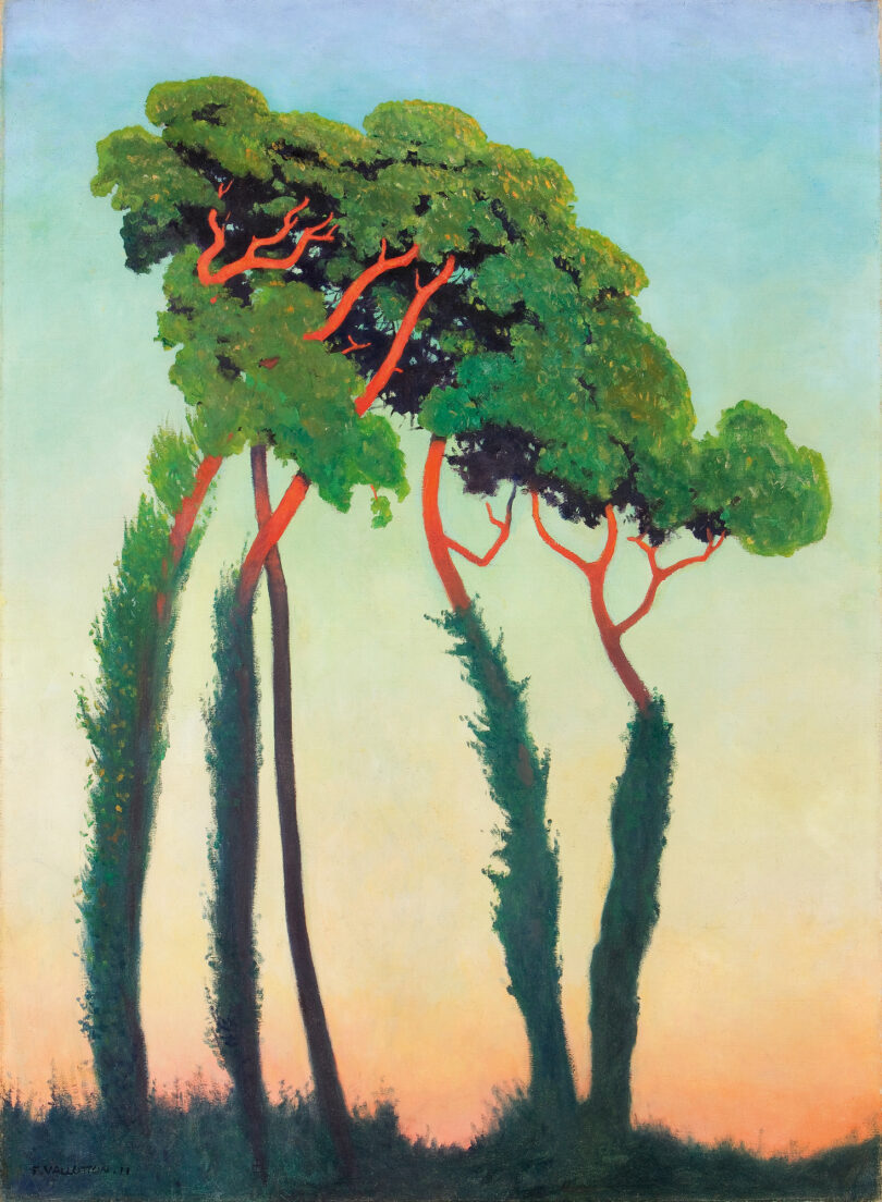 Bei Vallotton wirkt die Natur oft seltsam, wie in „Letzte Sonnenstrahlen“ von 1911.