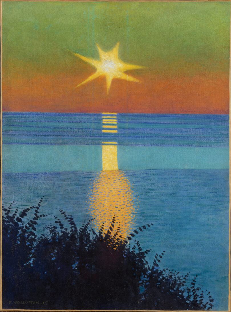 Sonnenuntergänge faszinierten Félix Vallotton sehr. In der Ausstellung in Lausanne sind fünf Beispiele zu sehen, hier „Sternensonne“ von 1914, aus Privatbesitz.