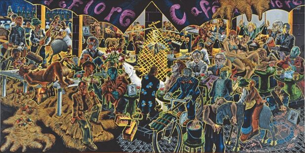 Jörg Immendorffs Panorama »Gyntiana« von 1992/93 mit Figuren wie Beuys oder Henrik Ibsen lässt uns ab September in Düsseldorf rätseln.