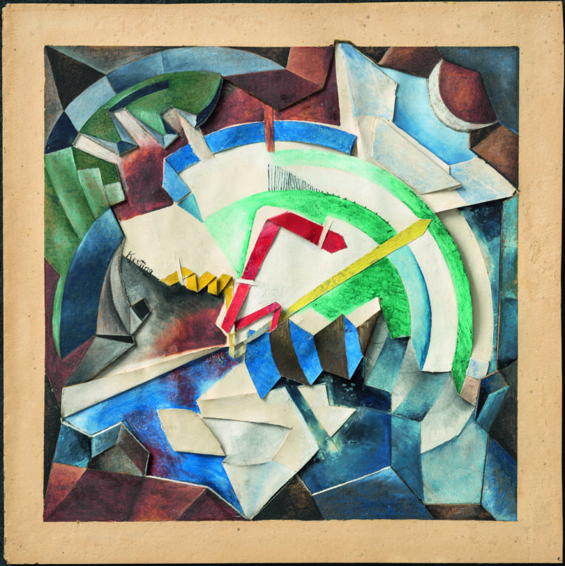 Edmund Kestings Collagen wie „Bild mit rotem Zick-Zack“ (1920) wirken durch ihr feines Relief fast skulptural. In Halle wird der experimentierfreudige Künstler wiederentdeckt.