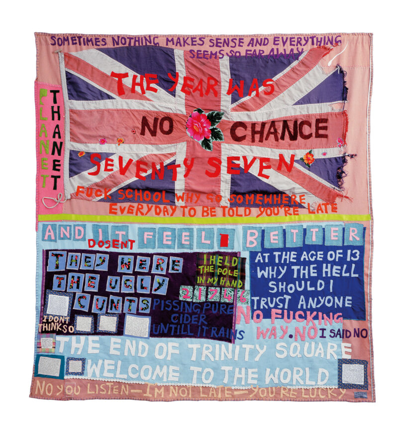 Das Werk „No chance (WHAT A YEAR)“ von 1999 erinnert an 1977 und das schreckliche Erlebnis einer Verge- waltigung als 13-Jähri- ge. © Tate Modern, London/VG Bild-Kunst, Bonn 2026