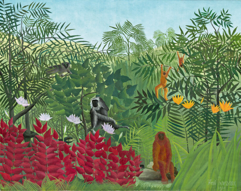 Henri Rousseau, Werk „Tropenwald mit Affen“ aus dem Jahr 1910