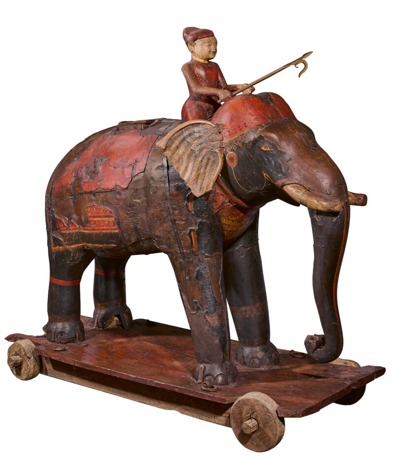 Ein fast zwei Meter großer Automat in Form eines Elefanten, Moghul-Zeit, bei Kent Antiques