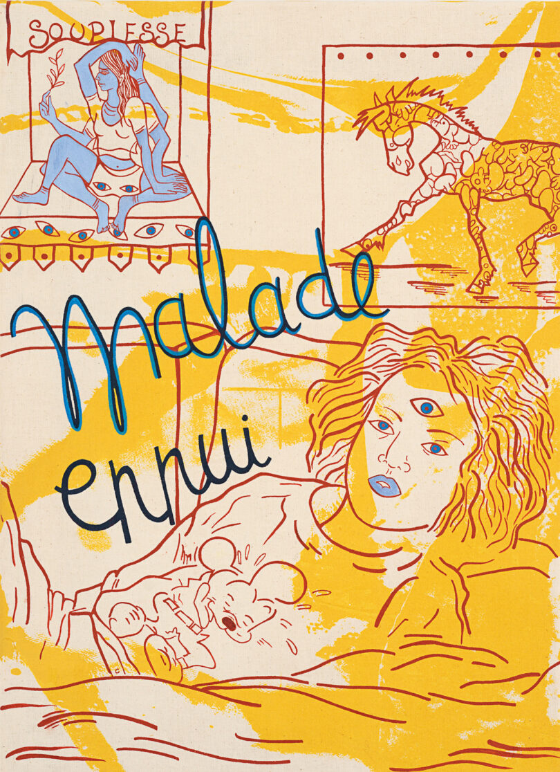 Werk „Krishna, le roi des schtroumpfs“ aus dem Jahr 2018 von Nadira Husain