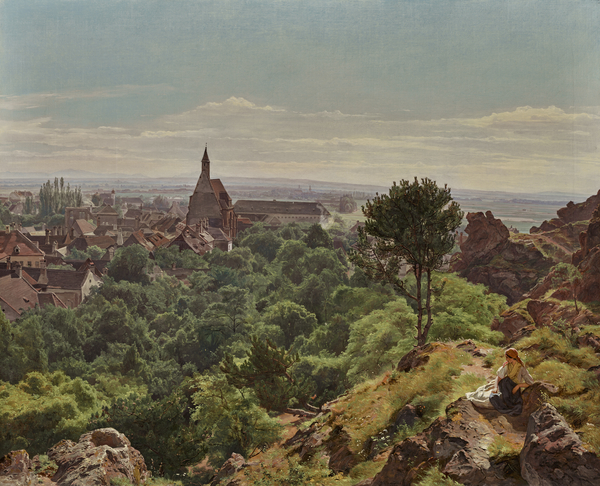 Der „Blick auf Mödling“, heute in der Fürstlichen Sammlung Liechtenstein, entstand 1848.