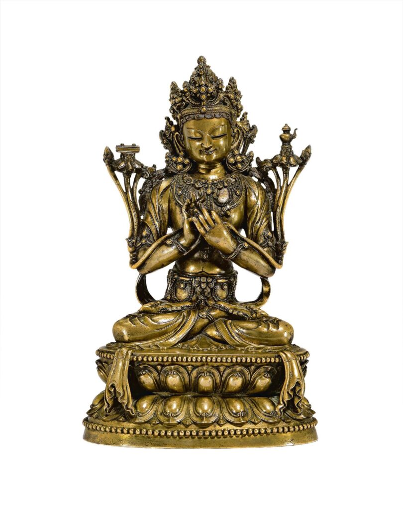 Bodhisattva Statue, Bronze, tibetochinesisch
